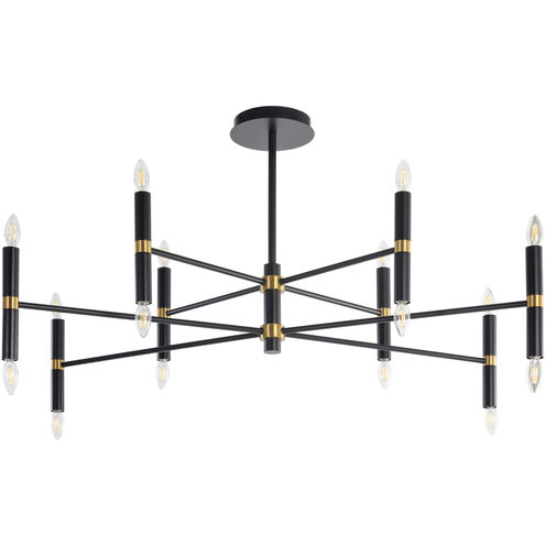 Briggs LED 50.75 inch Black / Brass / Black Chandelier Ceiling Light